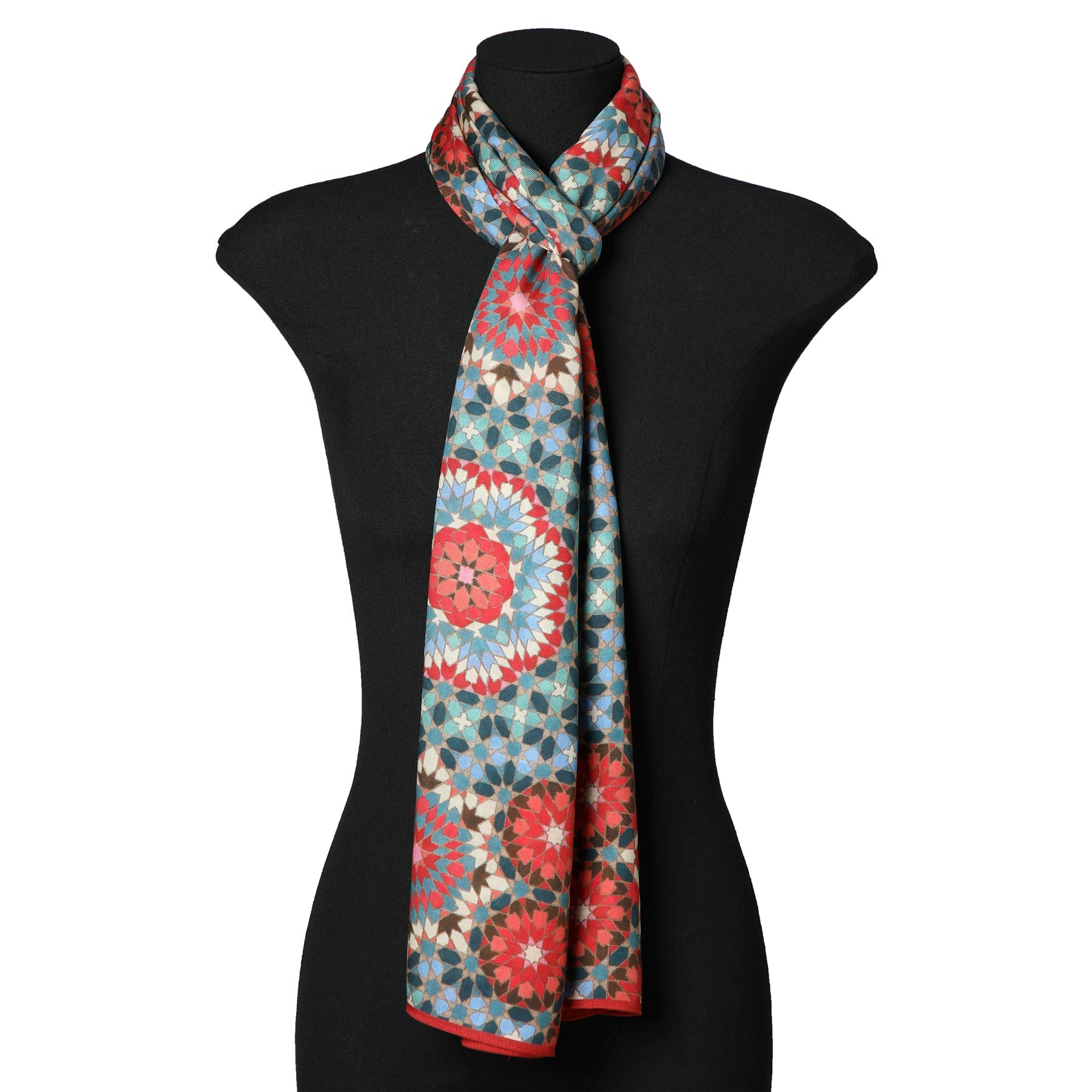 Multicolor Scarf Inspired by Alhambra Tiles