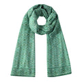Green Scarf for Women with Geometric Print