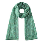 Green Scarf for Women with Geometric Print