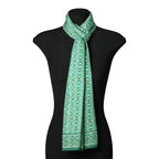 Green Scarf for Women with Geometric Print