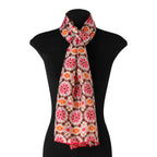 Sacred Geometry Pink Silk Scarf Mashrabia V1