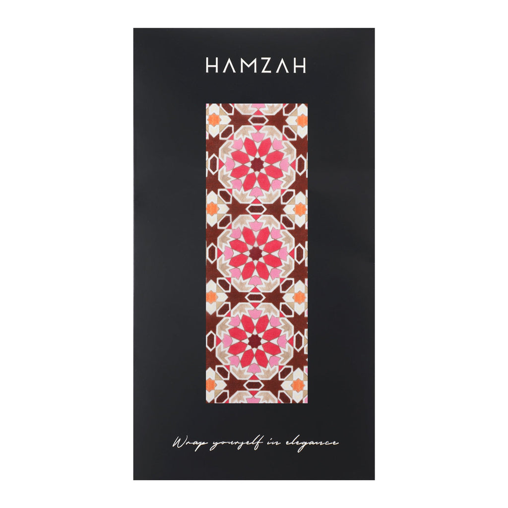 Sacred Geometry Pink Silk Scarf Mashrabia V1