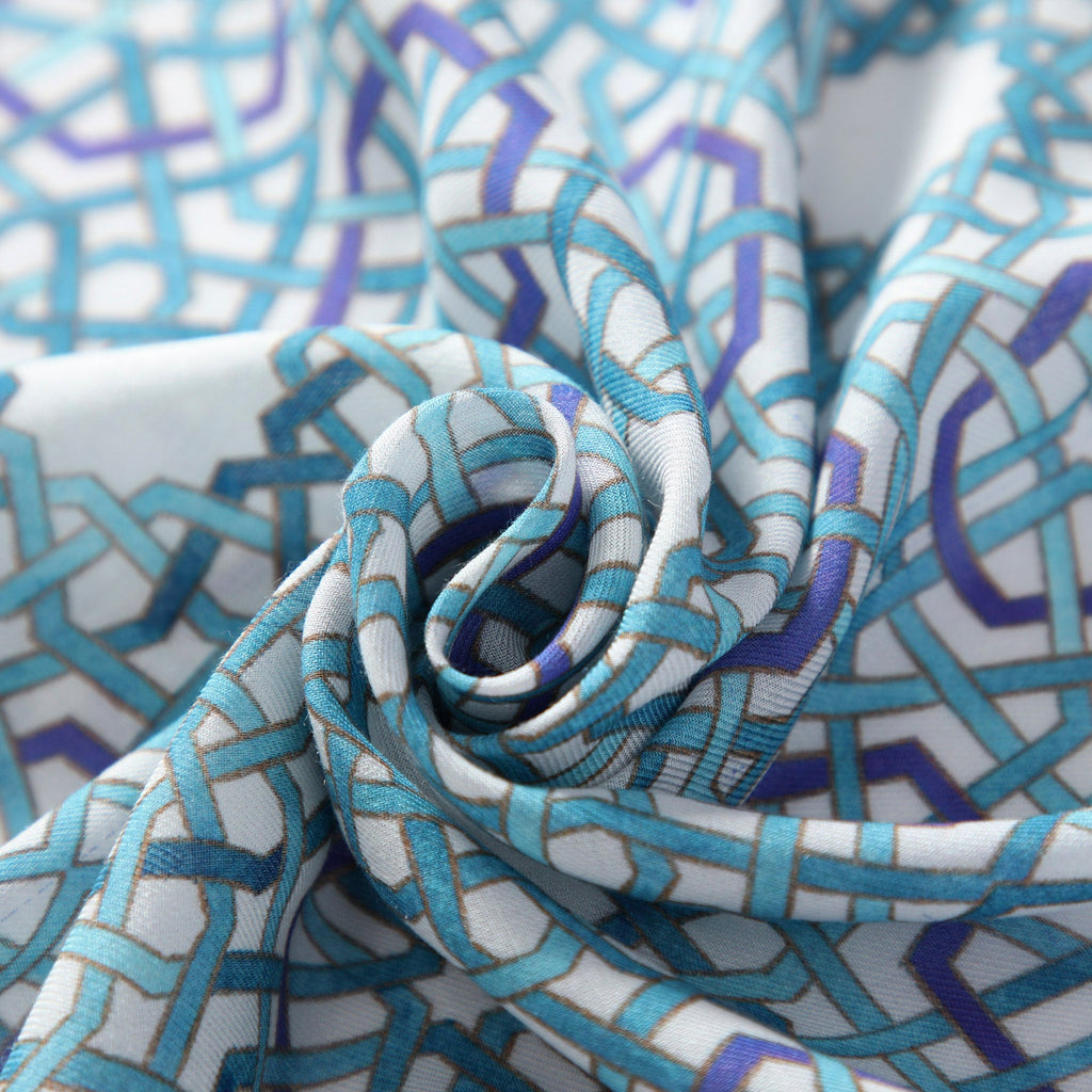 Modal Scarf with Blue Print