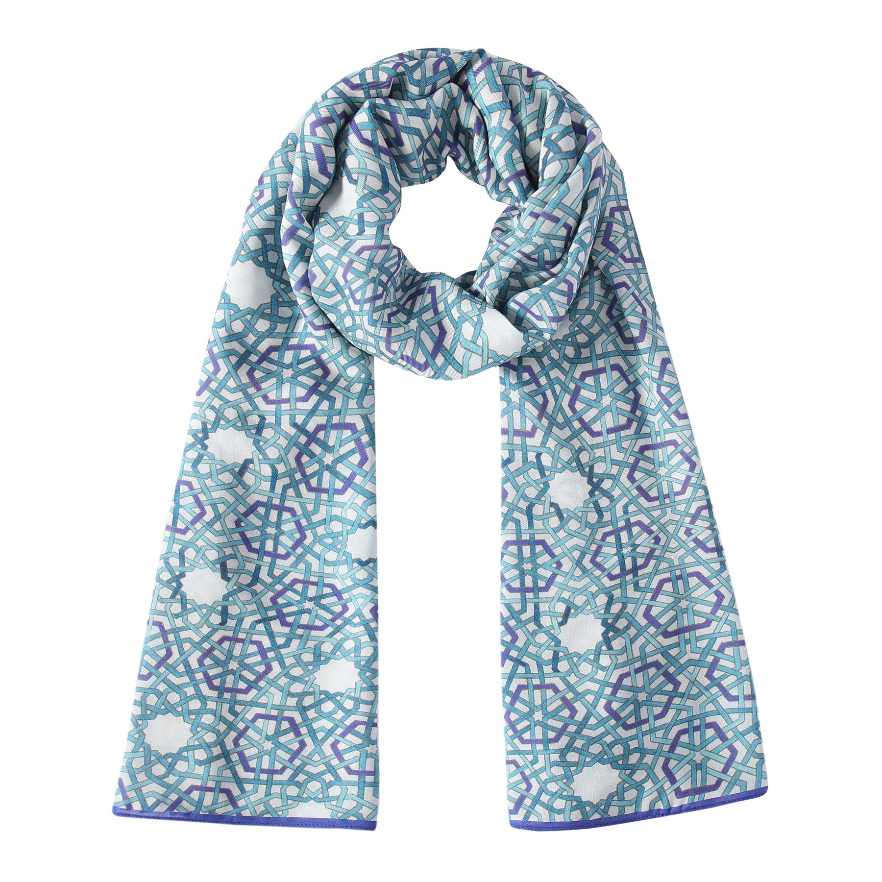 Modal Scarf with Blue Print