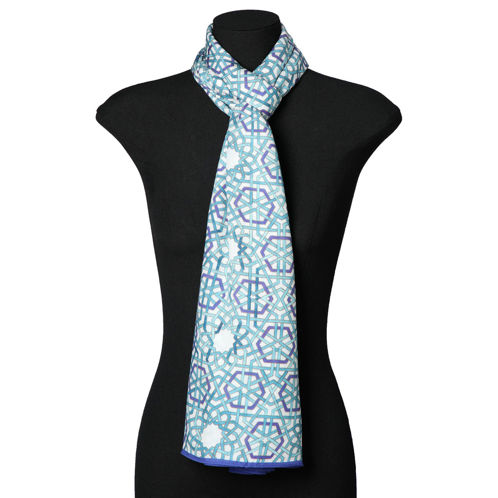 Modal Scarf with Blue Print