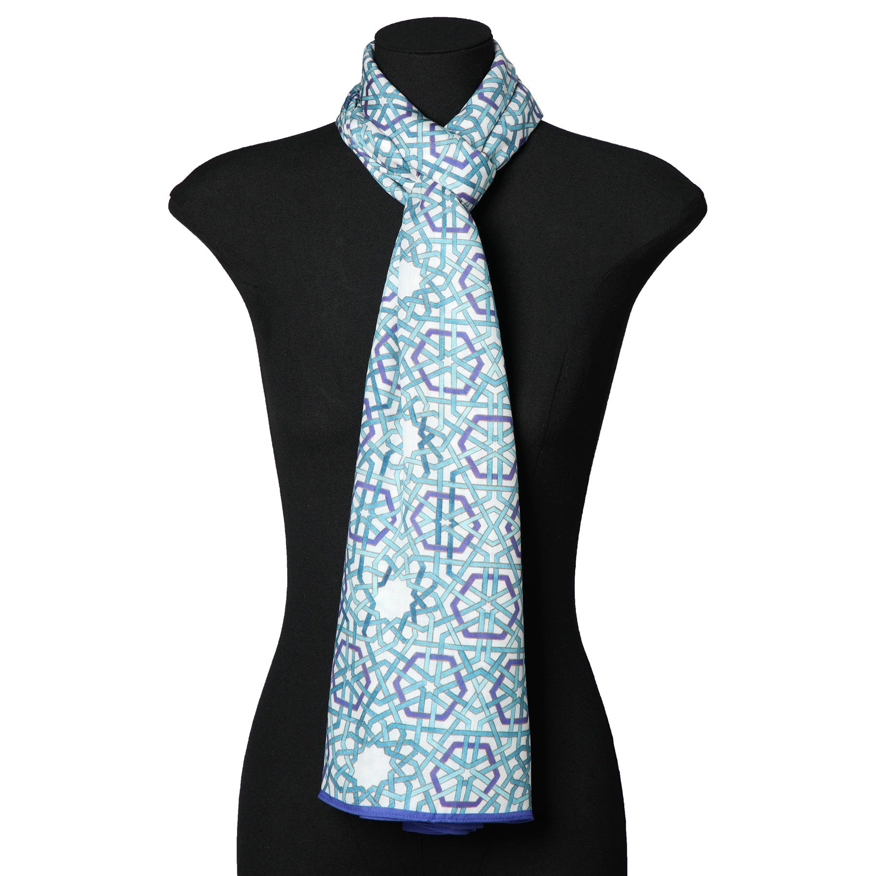 Modal Scarf with Blue Print