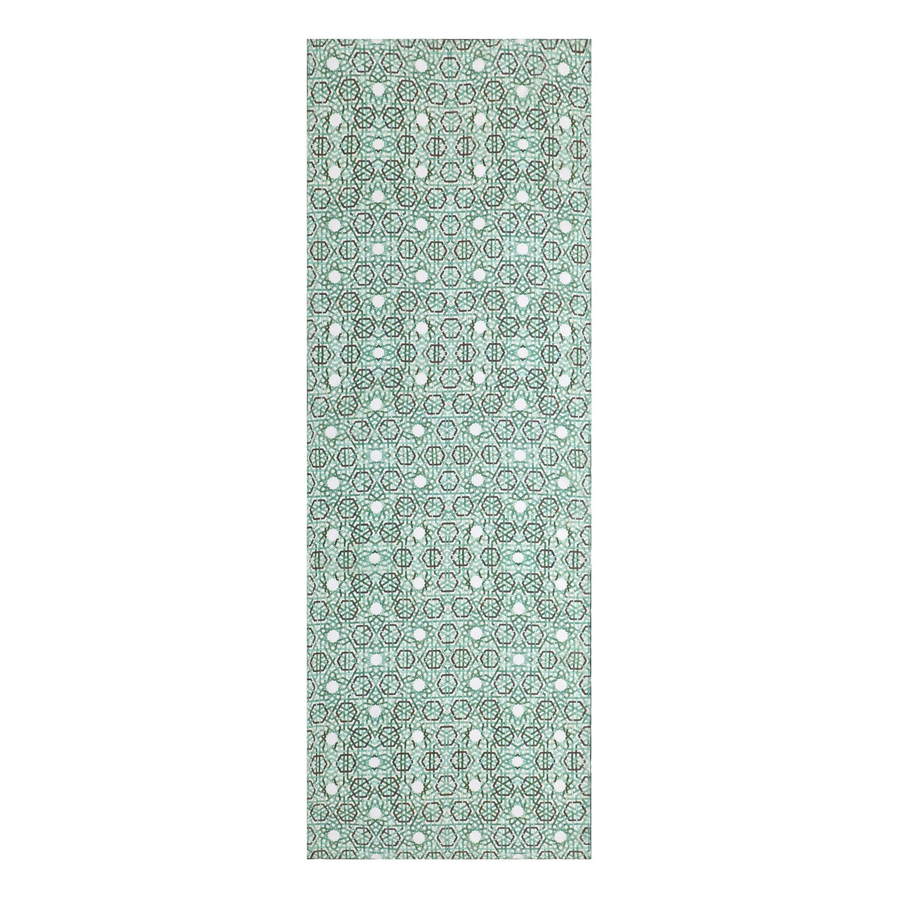 Green Islamic Art Tessellation Silk Scarf Hijaz V2