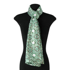Green Islamic Art Tessellation Silk Scarf Hijaz V2