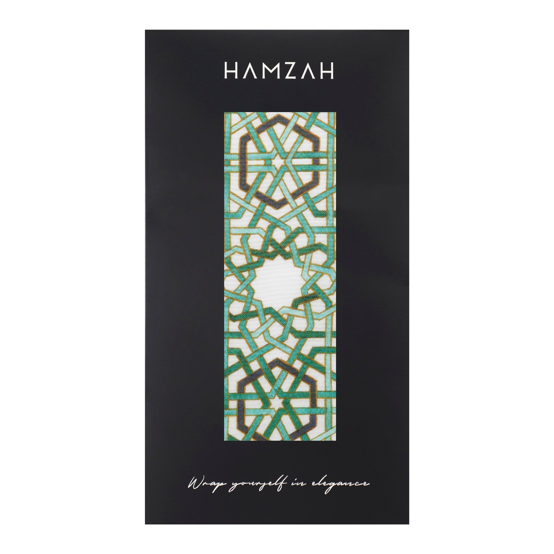 Modal Hijab with Green Geometric Print