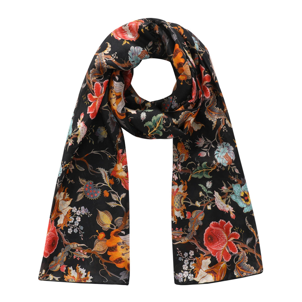 William Morris Silk Scarf Black Aubrey