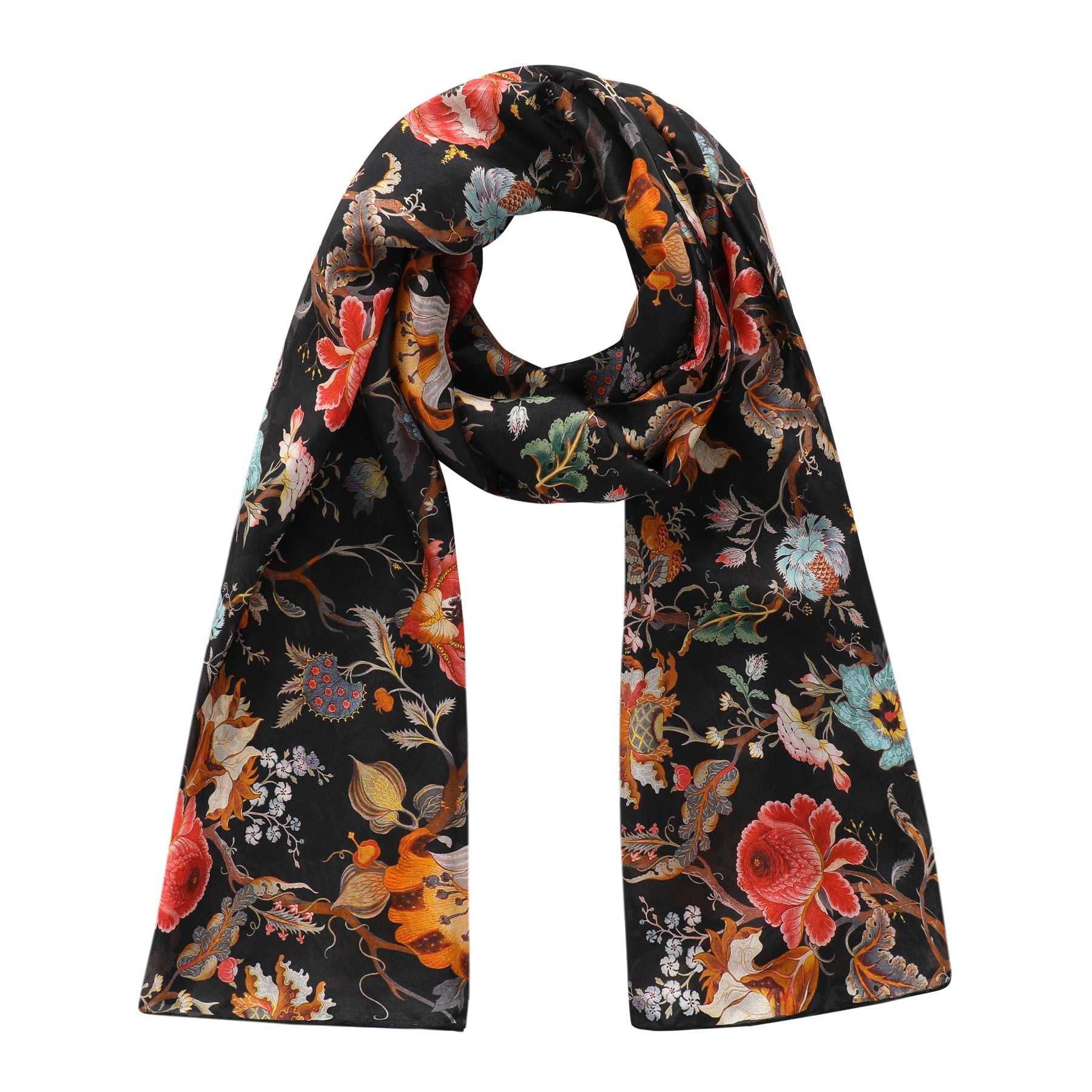 William Morris Silk Scarf Black Aubrey