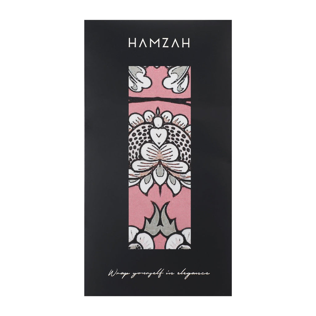 Floral Pink Scarf - William Morris - 100% Habotai Silk