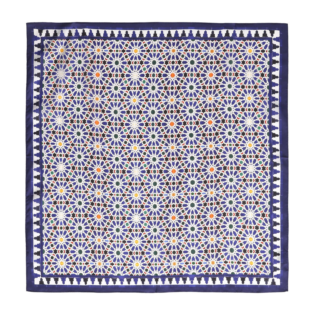 Blue Square Scarf Zellige v2