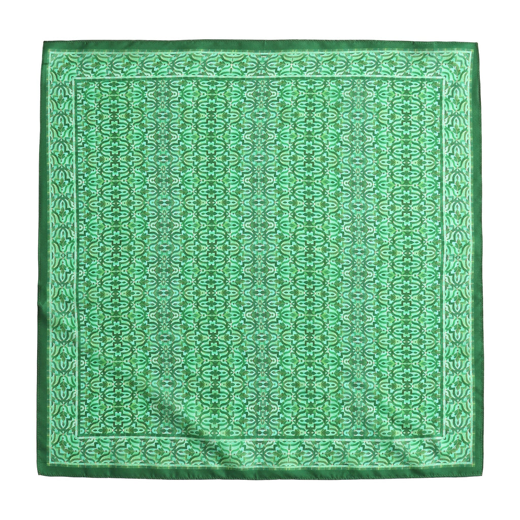 Green Square Silk Scarf Fihri