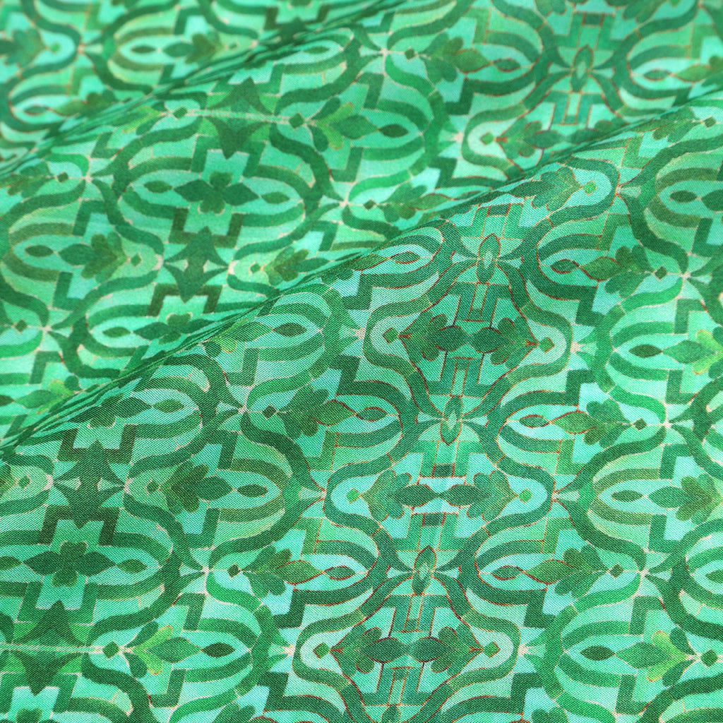 Green Square Silk Scarf Fihri