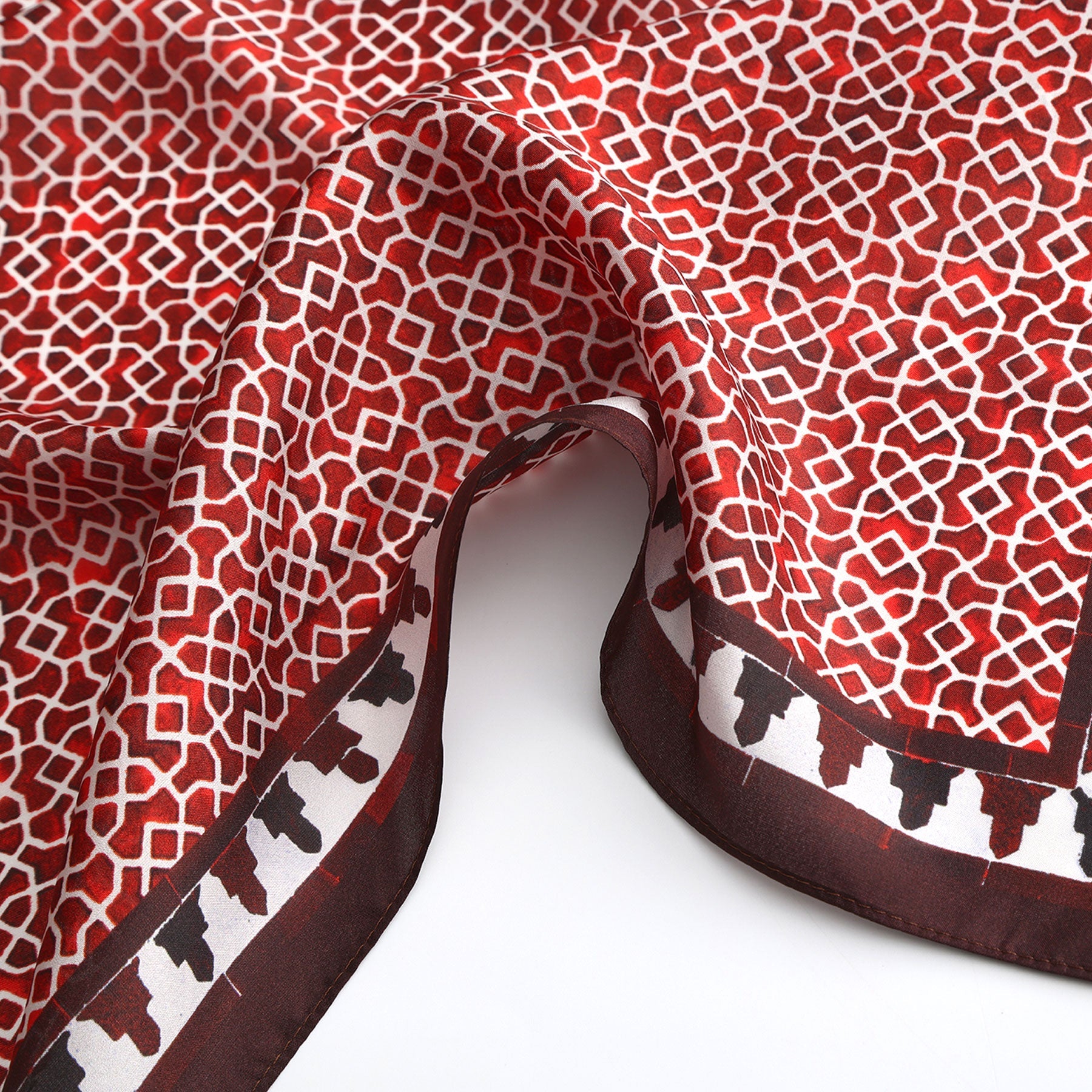 Red Square Scarf 100% Silk
