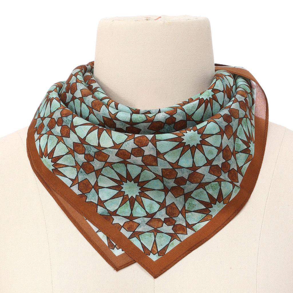 Brown Silk Neckerchief for Women