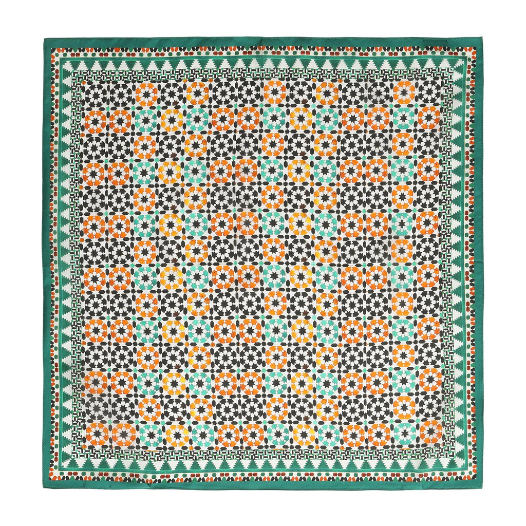 Green Square Silk Scarf Sabika