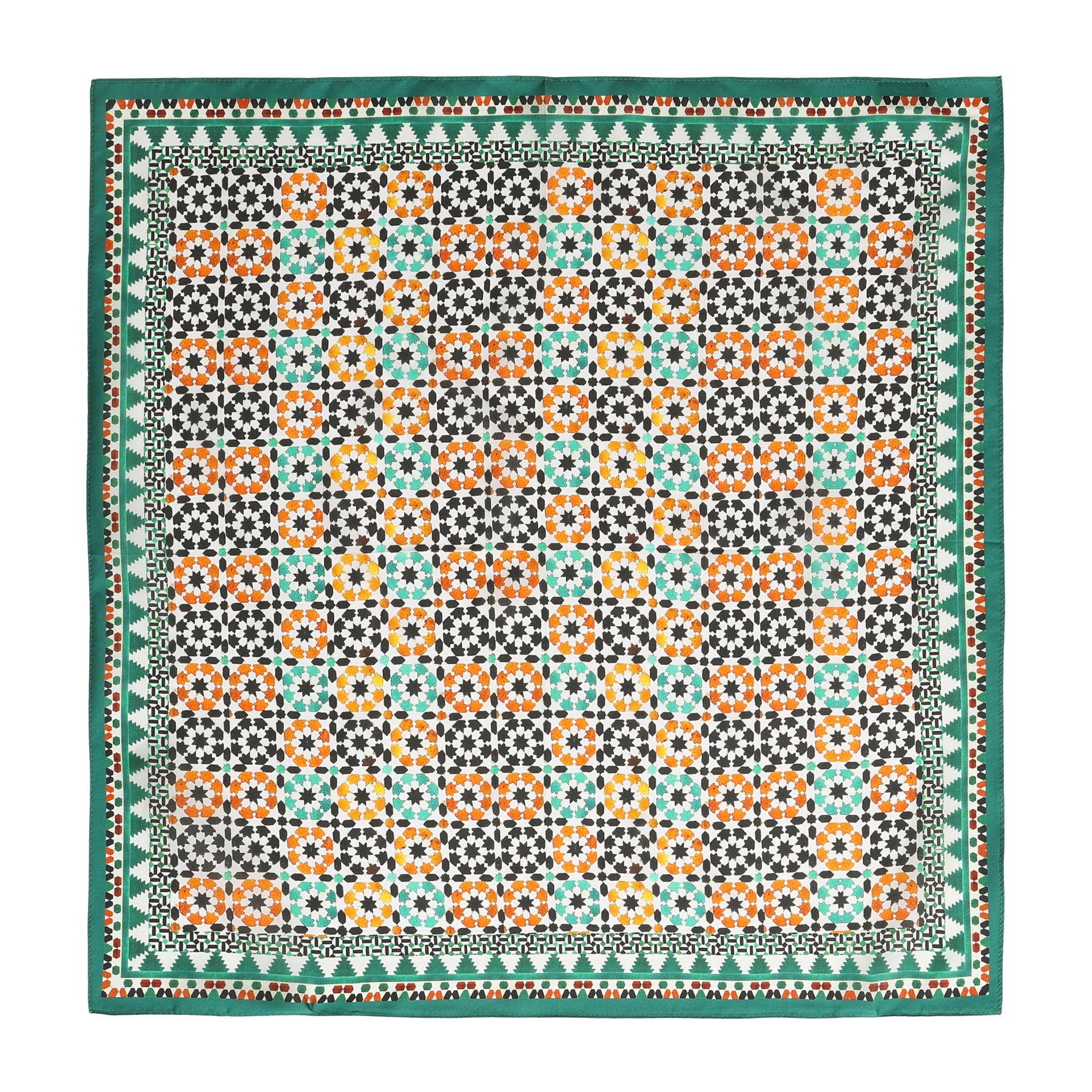 Green Square Silk Scarf Sabika