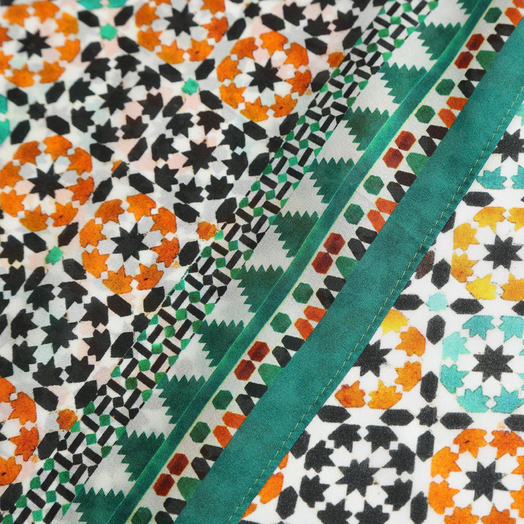 Green Square Silk Scarf Sabika