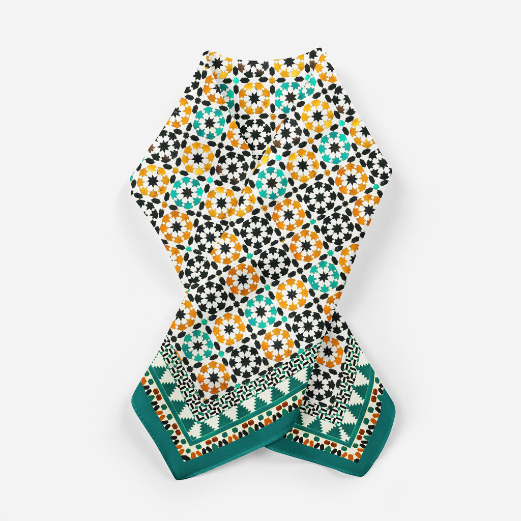 Green Square Silk Scarf Sabika