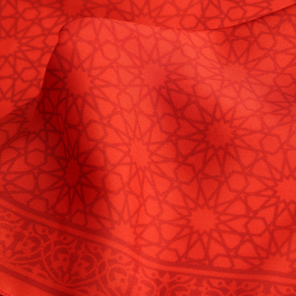 Red Square Scarf Dalila v2 - 100% Silk