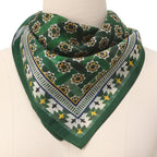 Green Square Scarf Silk