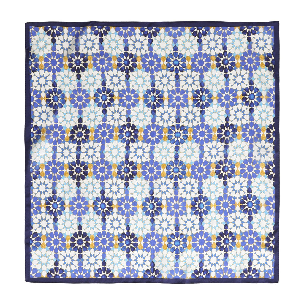 Blue Neck Scarf 100% Silk DalAhorra
