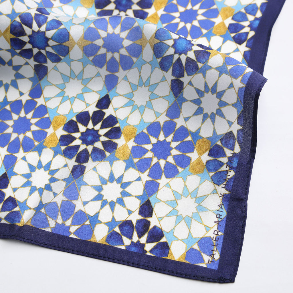 Blue Neck Scarf 100% Silk DalAhorra