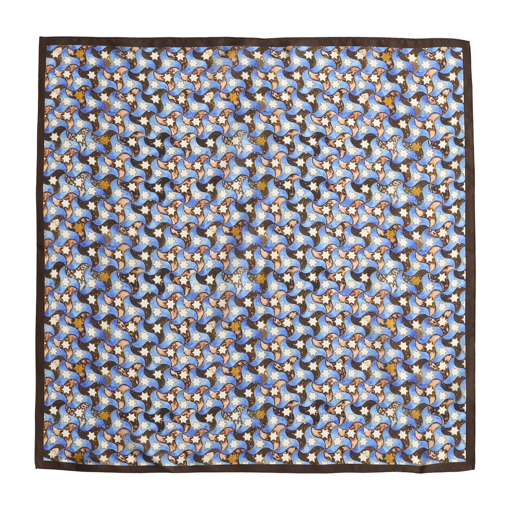 Silk Square Scarf for Women Brown
