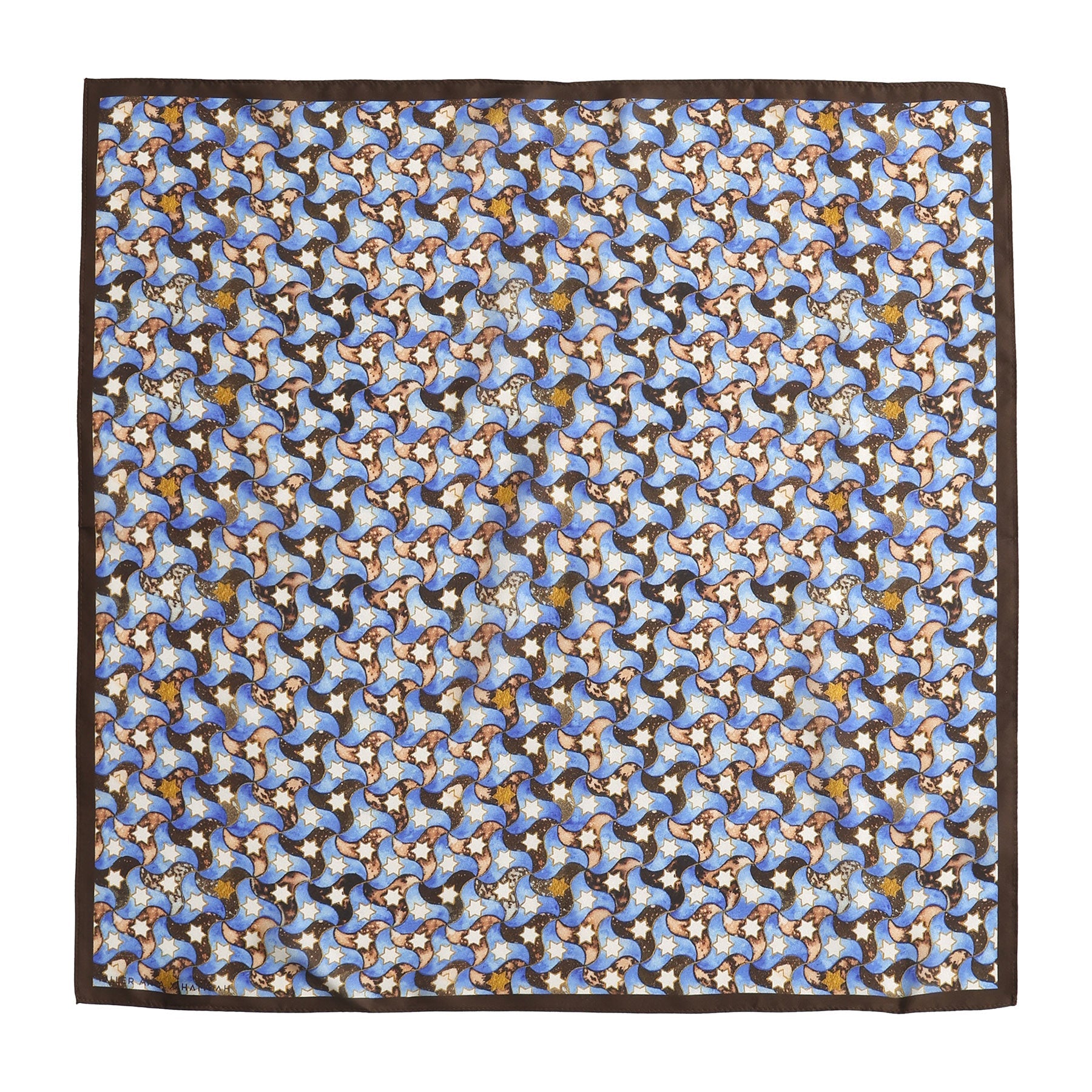 Silk Square Scarf for Women Brown