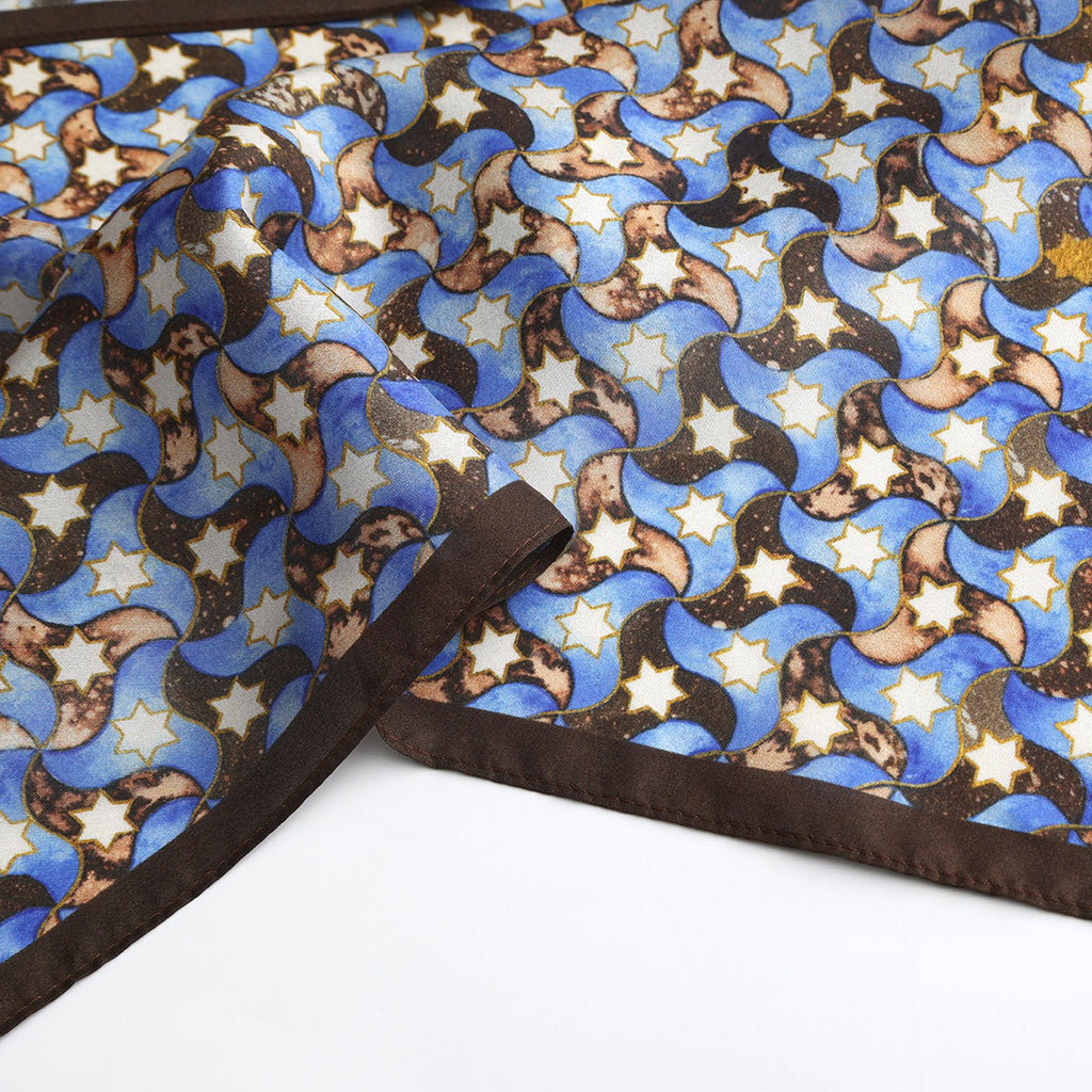 Silk Square Scarf for Women Brown