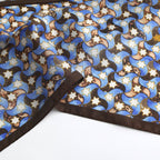 Silk Square Scarf for Women Brown