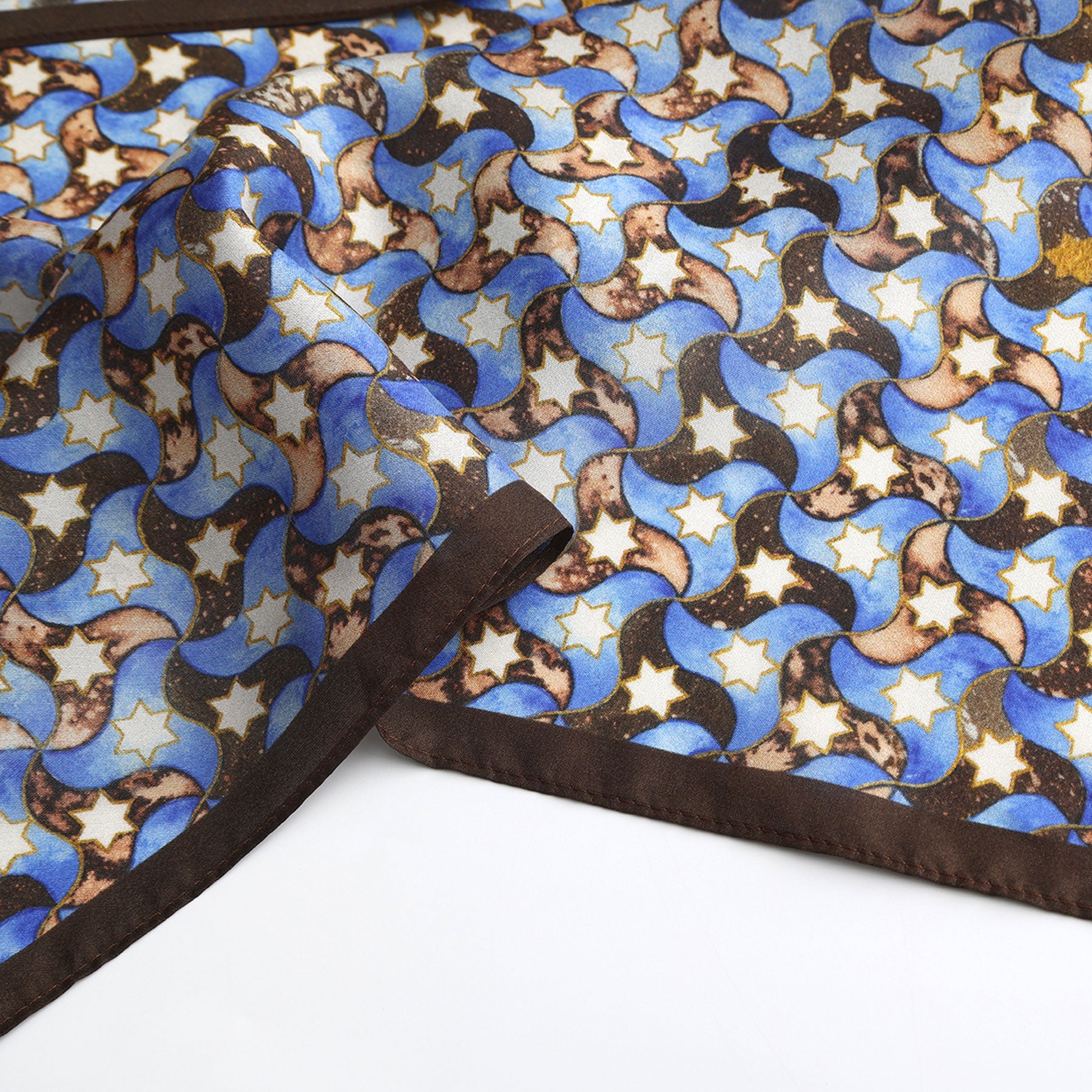 Silk Square Scarf for Women Brown