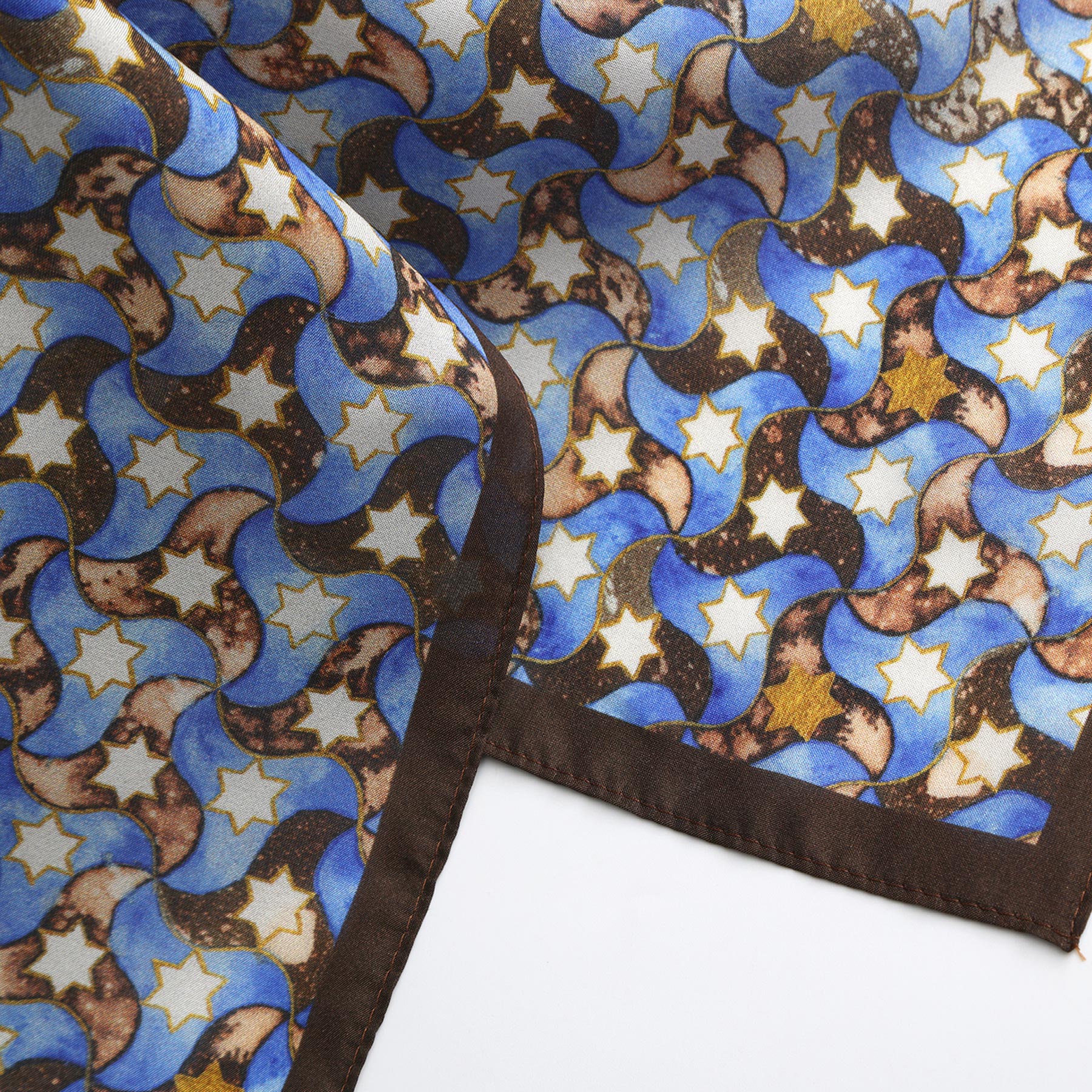 Silk Square Scarf for Women Brown