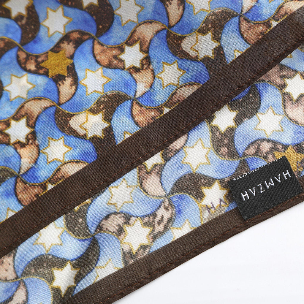 Silk Square Scarf for Women Brown
