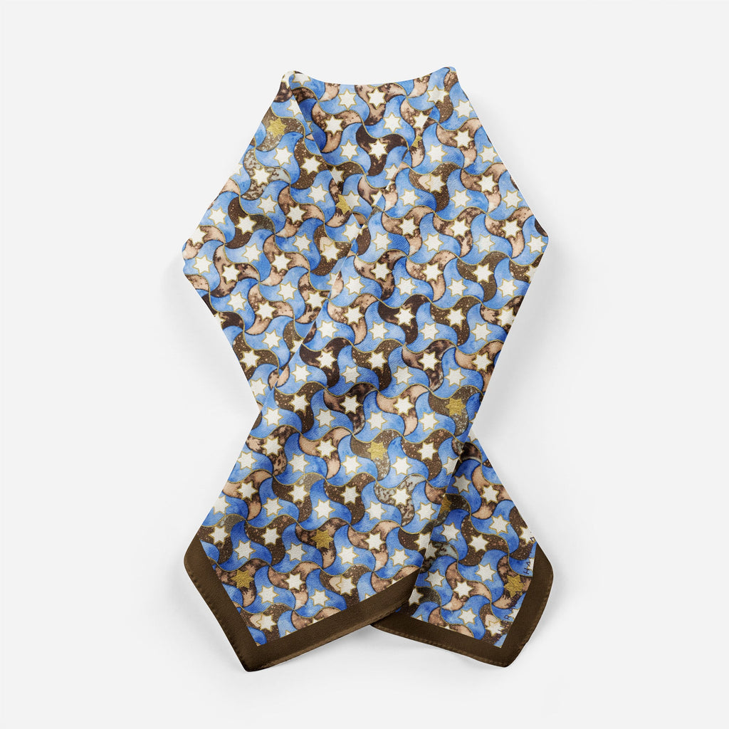 Silk Square Scarf for Women Brown