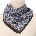 Silk Square Scarf for Women Brown