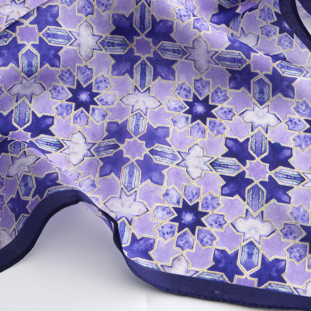 Square Silk Scar for Women Purple