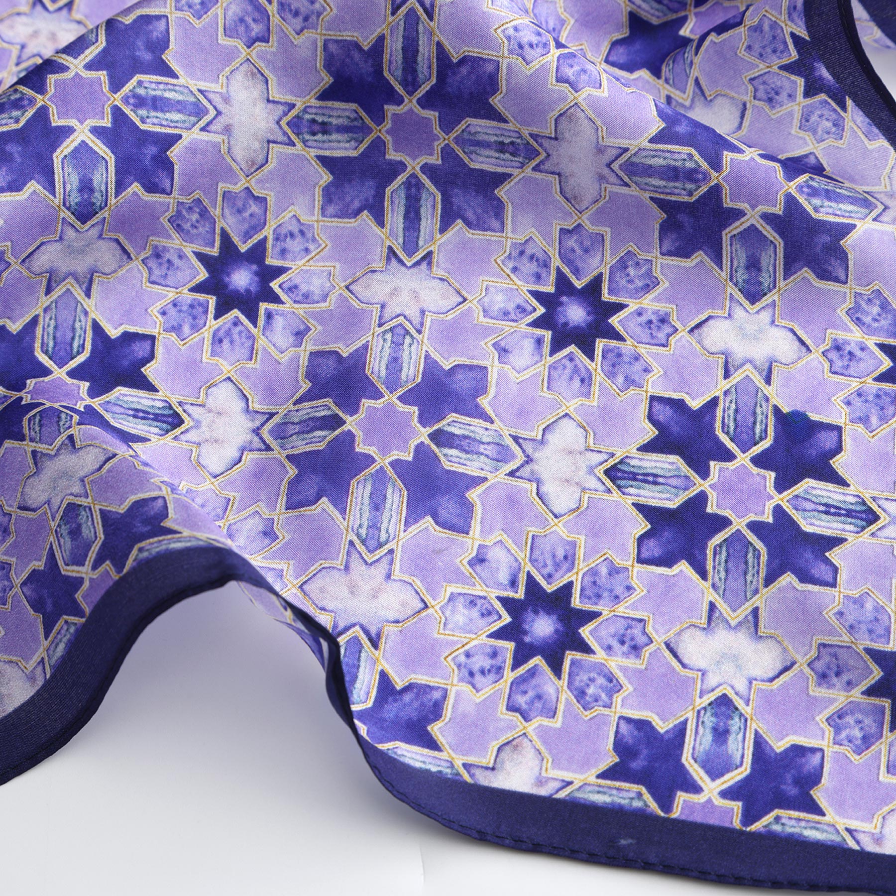 Square Silk Scar for Women Purple