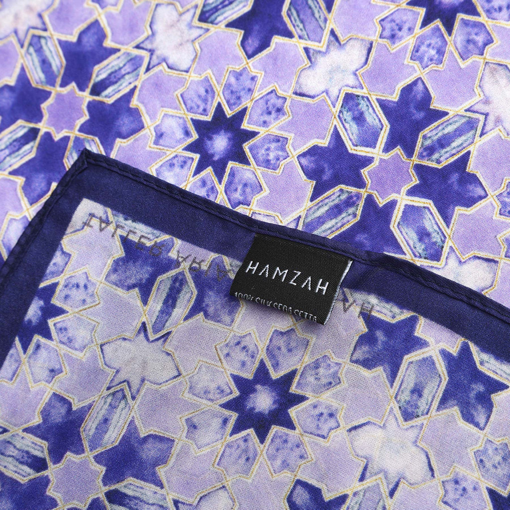 Square Silk Scar for Women Purple