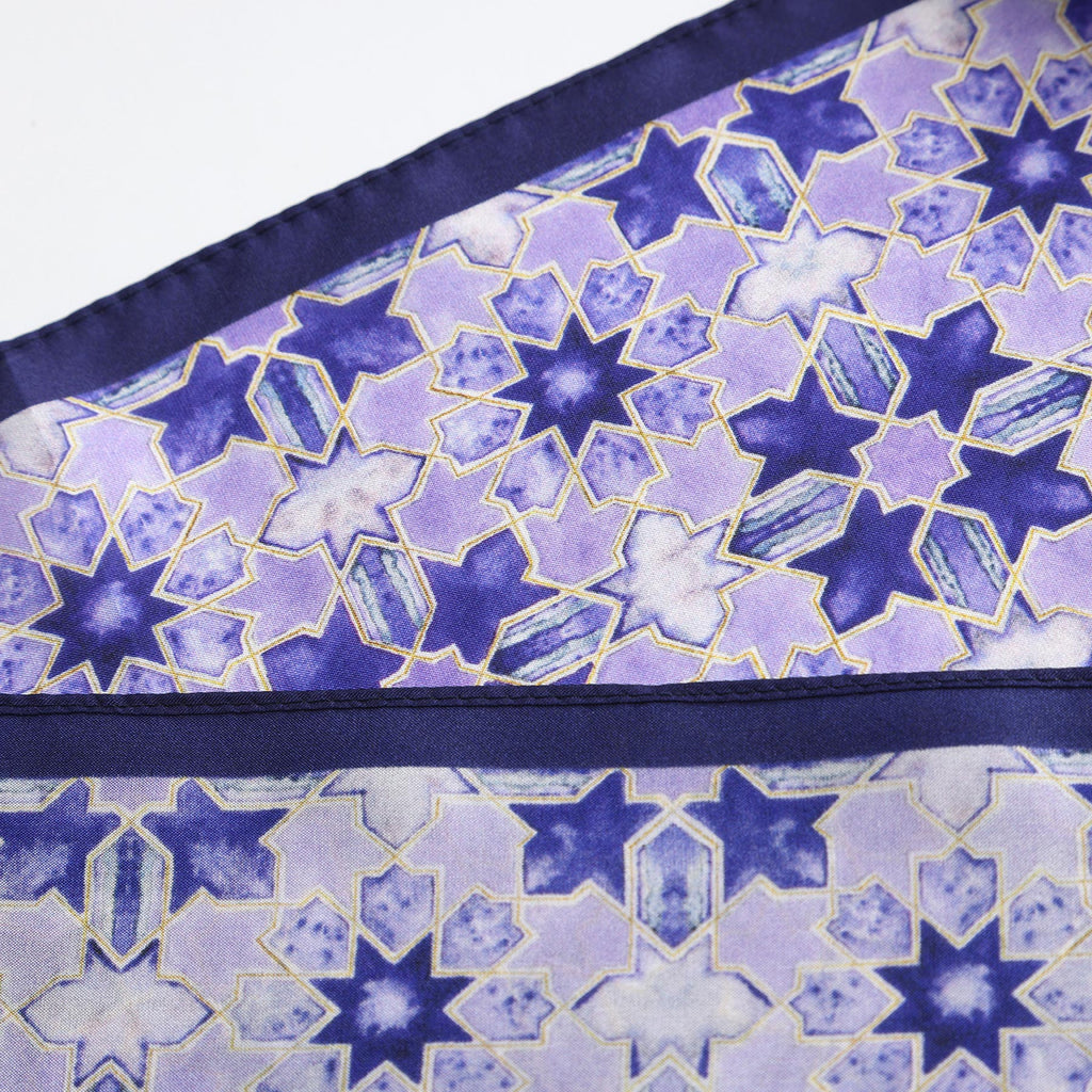 Square Silk Scar for Women Purple