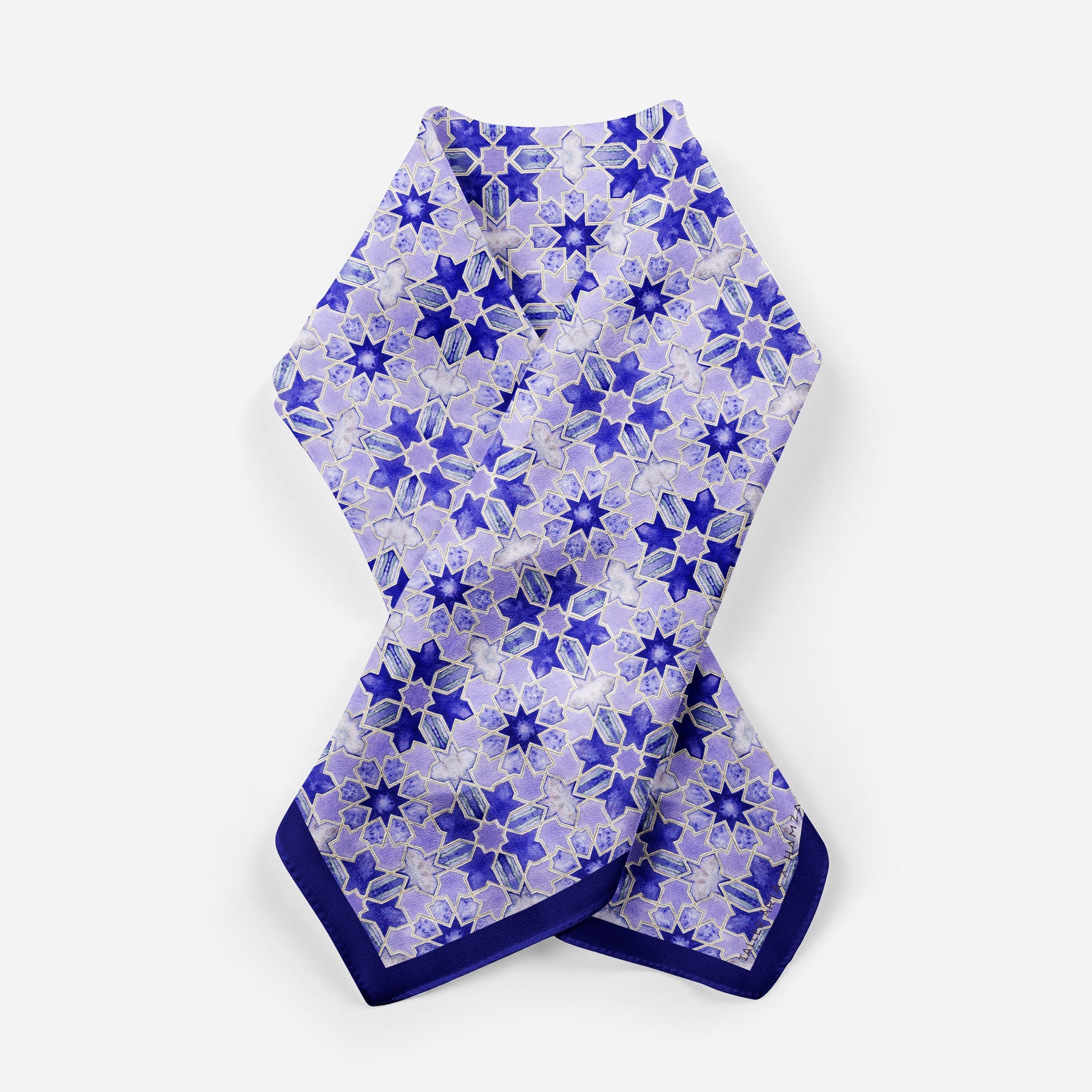 Square Silk Scar for Women Purple