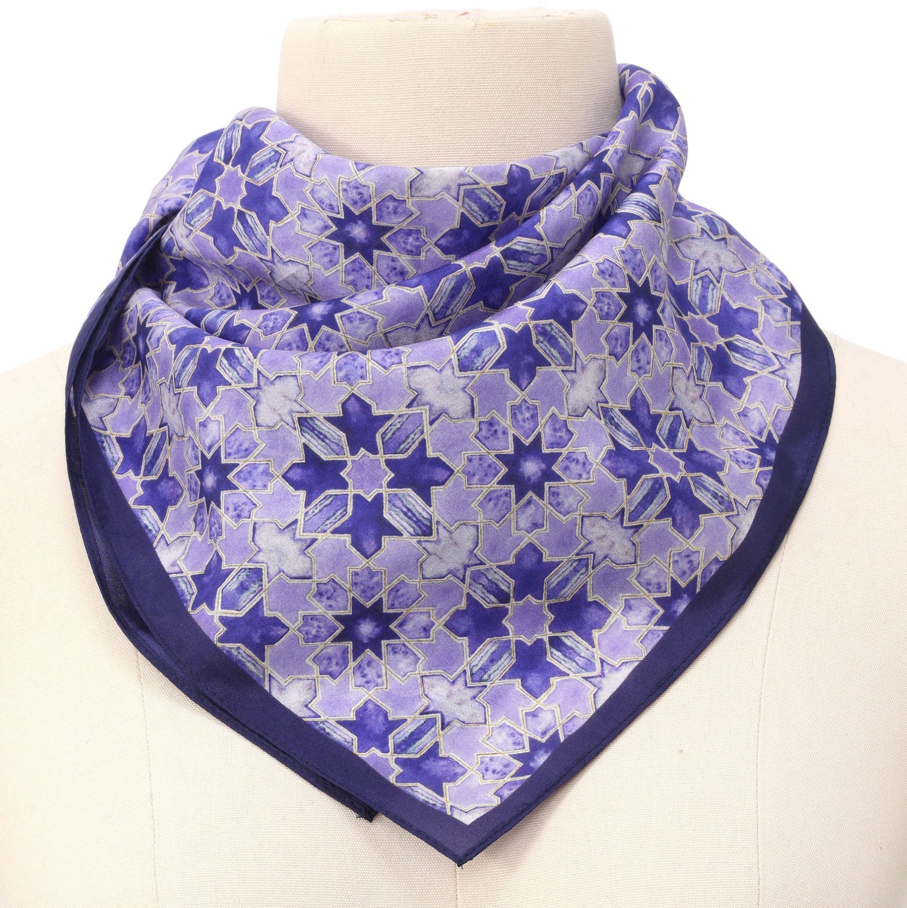 Square Silk Scar for Women Purple