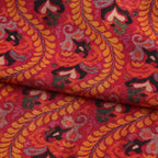 Ruba Red Luxury Silk & Wool Scarf 180 x 65 cm – Moroccan Inspired Design