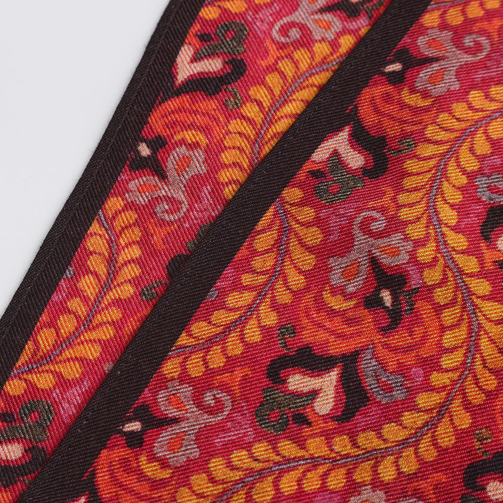 Ruba Red Luxury Silk & Wool Scarf 180 x 65 cm – Moroccan Inspired Design