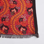 Ruba Red Luxury Silk & Wool Scarf 180 x 65 cm – Moroccan Inspired Design
