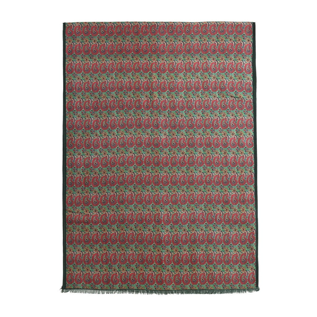 Ufuq Green Luxury Silk & Wool Scarf 180 x 65 cm – Moroccan Inspired Design