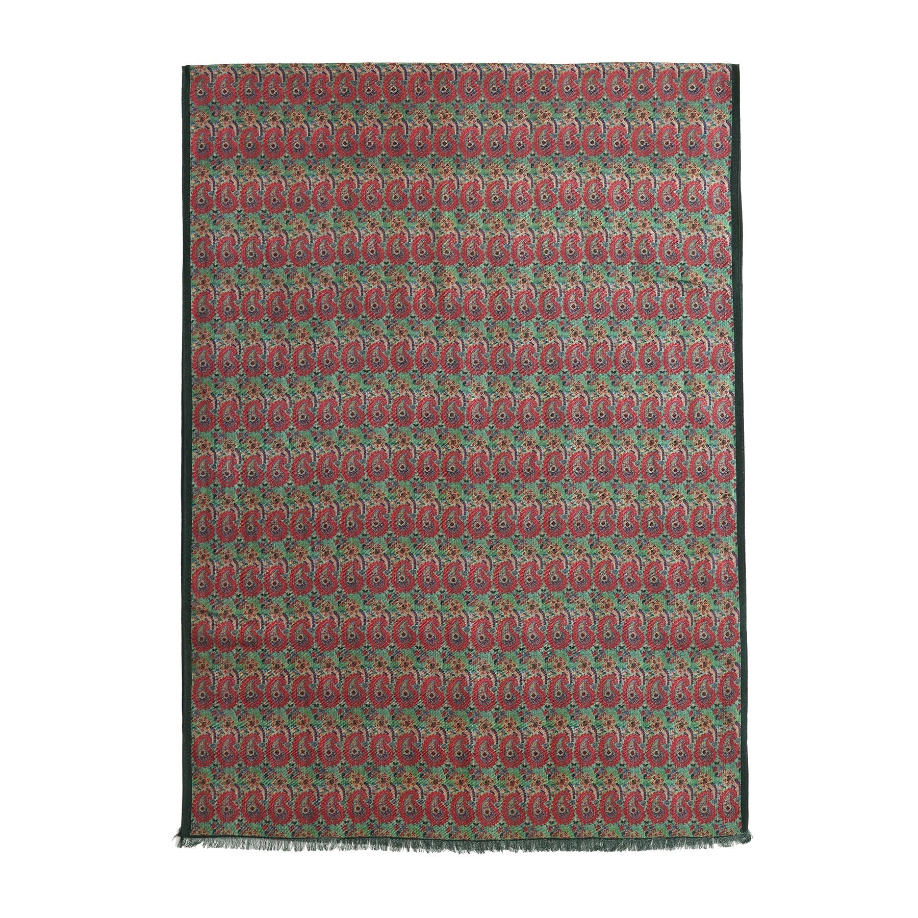 Ufuq Green Luxury Silk & Wool Scarf 180 x 65 cm – Moroccan Inspired Design