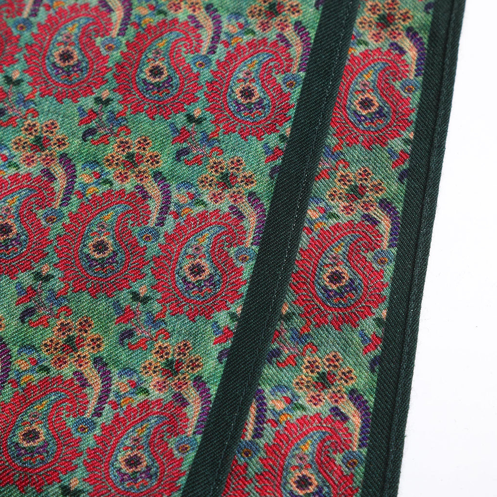 Ufuq Green Luxury Silk & Wool Scarf 180 x 65 cm – Moroccan Inspired Design